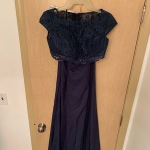 Royal blue 2 piece dress